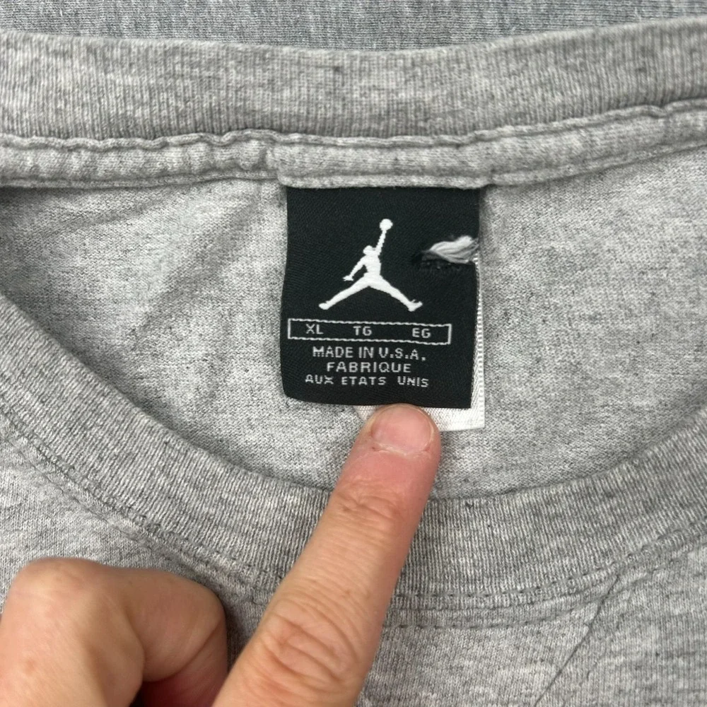 Michael Jordan MJ Air Jordan Jumpman Long Sleeve Shirt Mens XL Gray USA